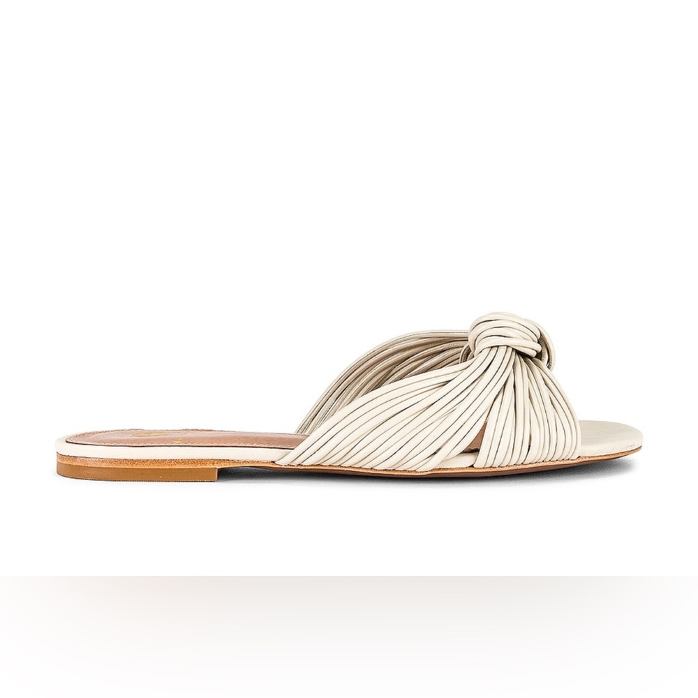 House of Harlow 1960 Cream Knotted Slide Sandals